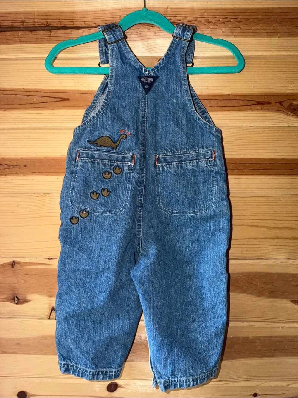 OshKosh B'gosh Classic Denim Overalls with Heart Patch Accents